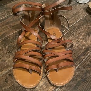 Brown gladiator sandals